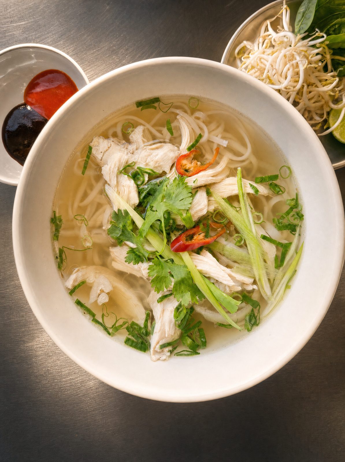 Phở gà chicken pho — Vietnamese chicken noodle soup at Thuy's in Uluwatu, Bali